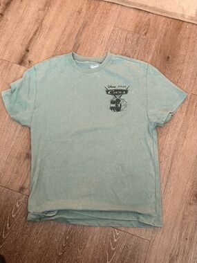 Disney Pixar Cars Graphic T-Shirt Green Acid Wash Tee